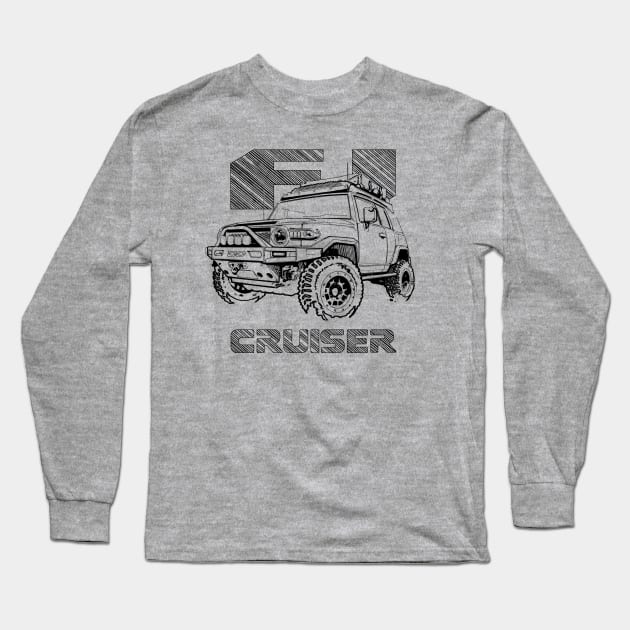 FJ Cruiser (XJ10) – LineArt Long Sleeve T-Shirt by robert1117